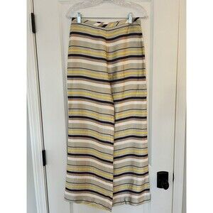 Trina Turk Beige Striped Wide Leg Pants Size 4 EUC